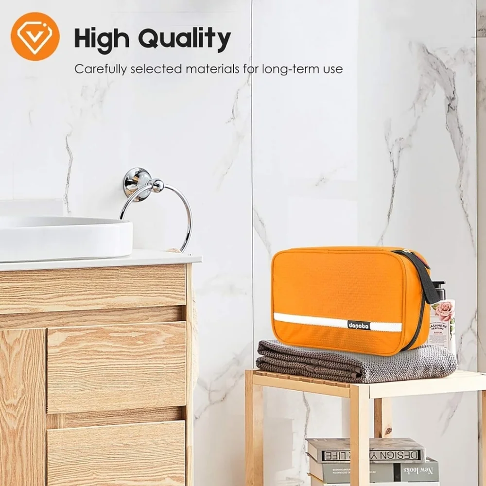 Travel Toiletry Bag - Waterproof, Hanging Hook, Portable Organizer for W & M